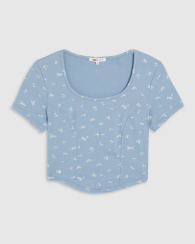 Женская укороченная футболка Levi's с принтом 1159850852 (Голубой M)