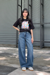 Футболка с принтом Labubu POP MART UT UNIQLO 1159851116 (Черный L)