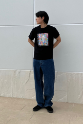 Футболка с принтом Labubu POP MART UT UNIQLO 1159851116 (Черный L)