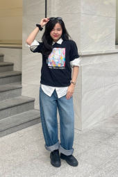 Футболка с принтом Labubu POP MART UT UNIQLO 1159851116 (Черный L)