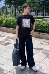 Футболка с принтом Labubu POP MART UT UNIQLO 1159851116 (Черный L)