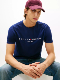Жіноча футболка Tommy Hilfiger з вишитим логотипом 1159851228 (Синій L)