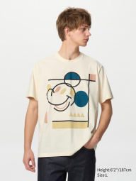 Футболка Disney's Mickey Faces UNIQLO с принтом 1159851373 (Молочный XXL)