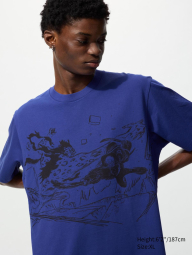 Футболка One Piece UNIQLO с принтом Lucci and Zorro 1159851377 (Синий S)