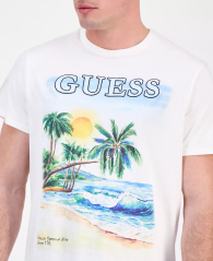 Мужская футболка Guess с принтом и вышивкой 1159851619 (Белый L)