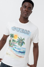 Мужская футболка Guess с принтом и вышивкой 1159851619 (Белый L)