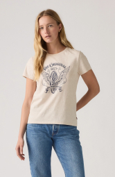Женская футболка Levi's с рисунком 1159851666 (Бежевый S)