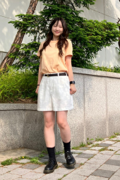 Женская эластичная футболка UNIQLO 1159851933 (Оранжевый S)