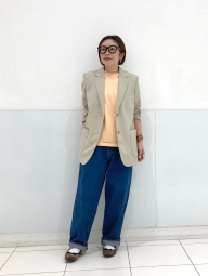 Женская эластичная футболка UNIQLO 1159851933 (Оранжевый S)