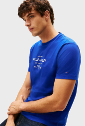 Мужская футболка Tommy Hilfiger с логотипом 1159852393 (Синий L)