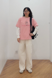 Футболка з принтом Labubu POP MART UT UNIQLO 1159853023 (рожевий S)