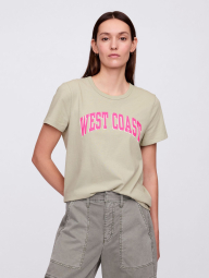 Женская футболка GAP с принтом 1159853127 (Бежевый S)