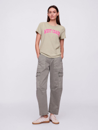 Женская футболка GAP с принтом 1159853127 (Бежевый S)