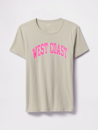 Женская футболка GAP с принтом 1159853127 (Бежевый S)