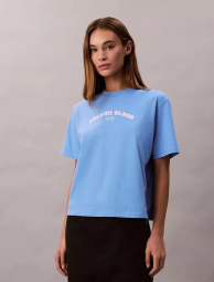 Женская футболка Calvin Klein с логотипом 1159853920 (Голубой S)
