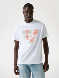 Мужская футболка Guess с вышивкой 1159854517 (Белый S)