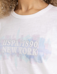 Жіноча футболка US Polo Assn з принтом 1159854655 (Білий L)