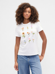 Женская футболка GAP с принтом 1159854715 (Белый S)