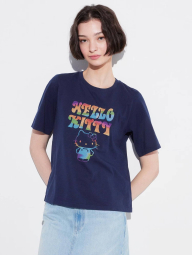 Футболка Hello Kitty 50th Anniversary UNIQLO 1159854984 (Синій XS)