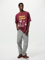 Футболка PEANUTS UT UNIQLO с принтом 1159854991 (Бордовый XS)