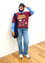 Футболка PEANUTS UT UNIQLO с принтом 1159854991 (Бордовый XS)