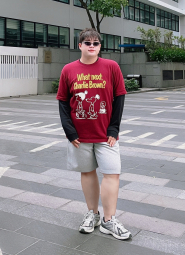 Футболка PEANUTS UT UNIQLO с принтом 1159854991 (Бордовый XS)