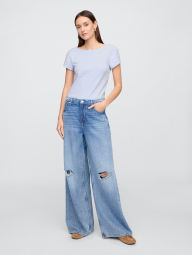 Женская футболка GAP с вырезом на спинке 1159855016 (Голубой L)