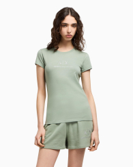 Жіноча футболка Armani Exchange зі стразами 1159855052 (Зелений S)