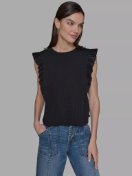 Жіноча футболка Karl Lagerfeld Paris з рукавами-крильцями 1159855135 (Чорний XL)