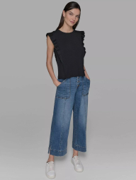 Жіноча футболка Karl Lagerfeld Paris з рукавами-крильцями 1159855135 (Чорний XL)