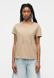 Женская футболка Armani Exchange с логотипом 1159855381 (Бежевый S)