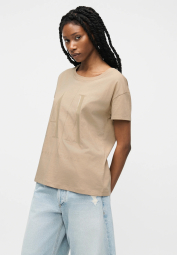 Женская футболка Armani Exchange с логотипом 1159855381 (Бежевый S)