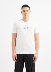 Чоловічі футболки з логотипом Armani Exchange 1159855415 (Білий L)