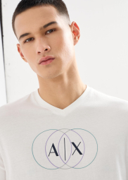Чоловічі футболки з логотипом Armani Exchange 1159855415 (Білий L)