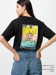 Футболка с принтом Labubu POP MART UT UNIQLO 1159855707 (Черный XS)