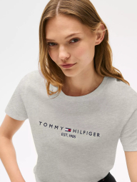 Футболка женская Tommy Hilfiger с логотипом 1159856059 (Серый M)