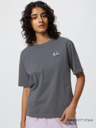 Футболка с принтом Labubu POP MART UT UNIQLO 1159856506 (Серый S)