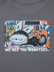 Футболка с принтом Labubu POP MART UT UNIQLO 1159856505 (Серый M)