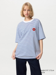 Футболка Keith Haring UNIQLO в полоску 1159856579 (Синий/Белый XXL)