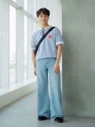 Футболка Keith Haring UNIQLO в полоску 1159856579 (Синий/Белый XXL)