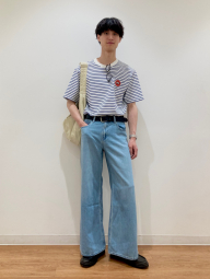 Футболка Keith Haring UNIQLO в полоску 1159856579 (Синий/Белый XXL)