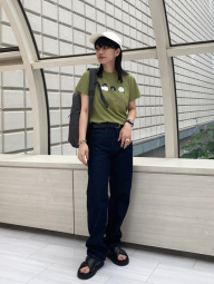 Женская укороченная футболка UNIQLO с принтом Wagara Animals 1159856595 (Зеленый XS)