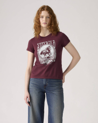 Жіноча футболка Levi's з принтом 1159857102 (Бордовий XL)