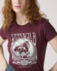 Жіноча футболка Levi's з принтом 1159857102 (Бордовий XL)