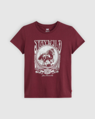 Жіноча футболка Levi's з принтом 1159857102 (Бордовий XL)