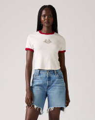 Жіноча укорочена футболка Levi's з принтом 1159857121 (Білий S)