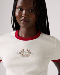 Жіноча укорочена футболка Levi's з принтом 1159857121 (Білий S)