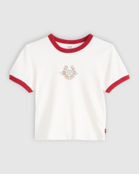 Жіноча укорочена футболка Levi's з принтом 1159857121 (Білий S)