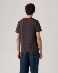 Футболка мужская в полоску Levi's с нагрудным карманом 1159857292 (Коричневый/Синий XL)