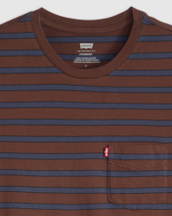 Футболка мужская в полоску Levi's с нагрудным карманом 1159857292 (Коричневый/Синий XL)